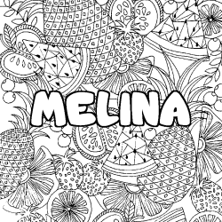 Coloriage MELINA - d&eacute;cor Mandala fruits
