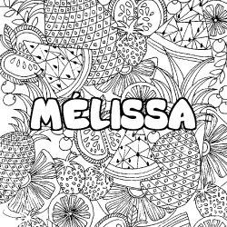 Coloriage M&Eacute;LISSA - d&eacute;cor Mandala fruits