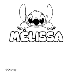 Coloriage M&Eacute;LISSA - d&eacute;cor Stitch