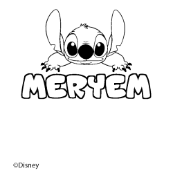 Coloriage MERYEM - d&eacute;cor Stitch