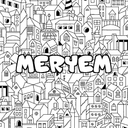 Coloriage MERYEM - d&eacute;cor Ville