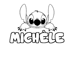 Coloriage prénom MICHÈLE - décor Stitch