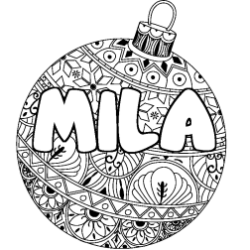 Coloriage MILA - d&eacute;cor Boule de No&euml;l