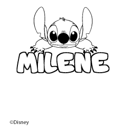 Coloriage MILENE - d&eacute;cor Stitch