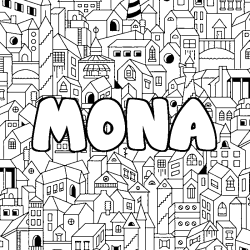 Coloriage MONA - d&eacute;cor Ville