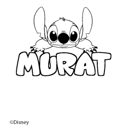 Coloriage pr&eacute;nom MURAT - d&eacute;cor Stitch