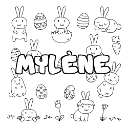 Coloriage MYL&Egrave;NE - d&eacute;cor Paques