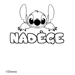 Coloriage pr&eacute;nom NAD&Egrave;GE - d&eacute;cor Stitch