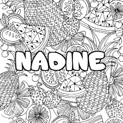 Coloriage NADINE - d&eacute;cor Mandala fruits