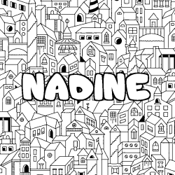 Coloriage NADINE - d&eacute;cor Ville
