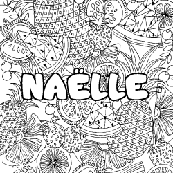 Coloriage NA&Euml;LLE - d&eacute;cor Mandala fruits