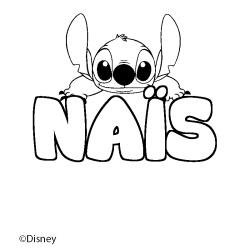 Coloriage pr&eacute;nom NA&Iuml;S - d&eacute;cor Stitch