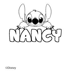 Coloriage pr&eacute;nom NANCY - d&eacute;cor Stitch