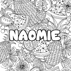 Coloriage NAOMIE - d&eacute;cor Mandala fruits