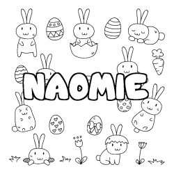 Coloriage NAOMIE - d&eacute;cor Paques