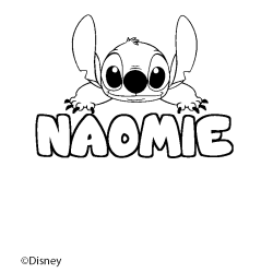 Coloriage NAOMIE - d&eacute;cor Stitch