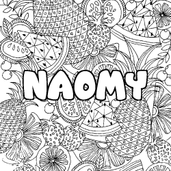 Coloriage NAOMY - d&eacute;cor Mandala fruits