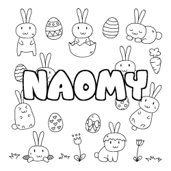 Coloriage NAOMY - d&eacute;cor Paques