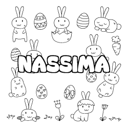 Coloriage NASSIMA - d&eacute;cor Paques