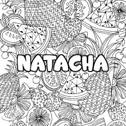 Coloriage NATACHA - d&eacute;cor Mandala fruits
