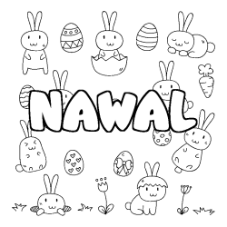 Coloriage NAWAL - d&eacute;cor Paques