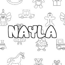 Coloriage NAYLA - d&eacute;cor Jouets