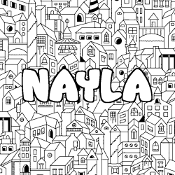 Coloriage NAYLA - d&eacute;cor Ville