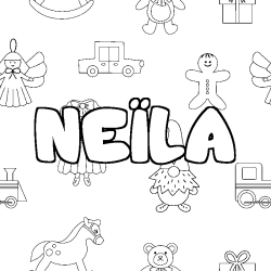 Coloriage NE&Iuml;LA - d&eacute;cor Jouets