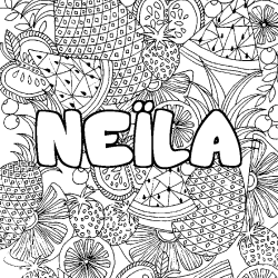Coloriage NE&Iuml;LA - d&eacute;cor Mandala fruits