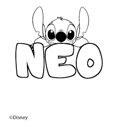 Coloriage NEO - d&eacute;cor Stitch