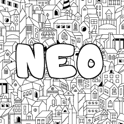 Coloriage NEO - d&eacute;cor Ville
