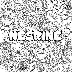 Coloriage NESRINE - d&eacute;cor Mandala fruits
