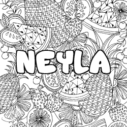 Coloriage NEYLA - d&eacute;cor Mandala fruits