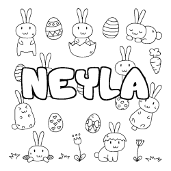 Coloriage NEYLA - d&eacute;cor Paques