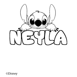 Coloriage NEYLA - d&eacute;cor Stitch