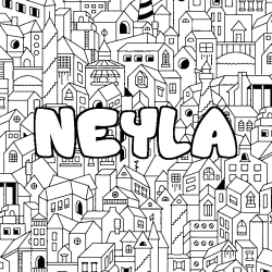 Coloriage NEYLA - d&eacute;cor Ville