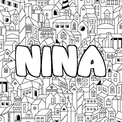Coloriage NINA - d&eacute;cor Ville