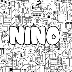 Coloriage NINO - d&eacute;cor Ville