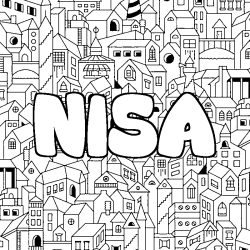 Coloriage NISA - d&eacute;cor Ville