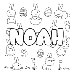 Coloriage NOAH - d&eacute;cor Paques