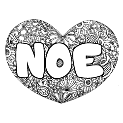 Coloriage NOE - d&eacute;cor Mandala coeur