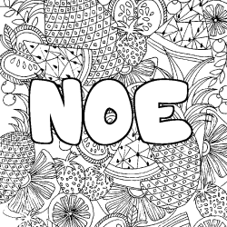 Coloriage NOE - d&eacute;cor Mandala fruits
