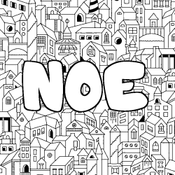 Coloriage NOE - d&eacute;cor Ville