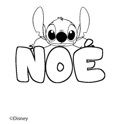 Coloriage pr&eacute;nom NO&Eacute; - d&eacute;cor Stitch