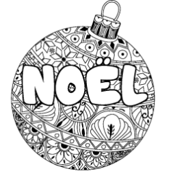 Coloriage NO&Euml;L - d&eacute;cor Boule de No&euml;l