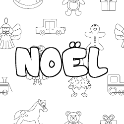 Coloriage NO&Euml;L - d&eacute;cor Jouets