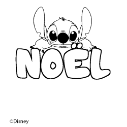 Coloriage pr&eacute;nom NO&Euml;L - d&eacute;cor Stitch