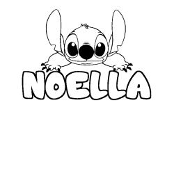 Coloriage prénom NOELLA - décor Stitch