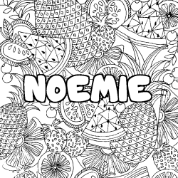 Coloriage NOEMIE - d&eacute;cor Mandala fruits