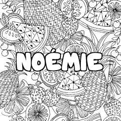 Coloriage NO&Eacute;MIE - d&eacute;cor Mandala fruits